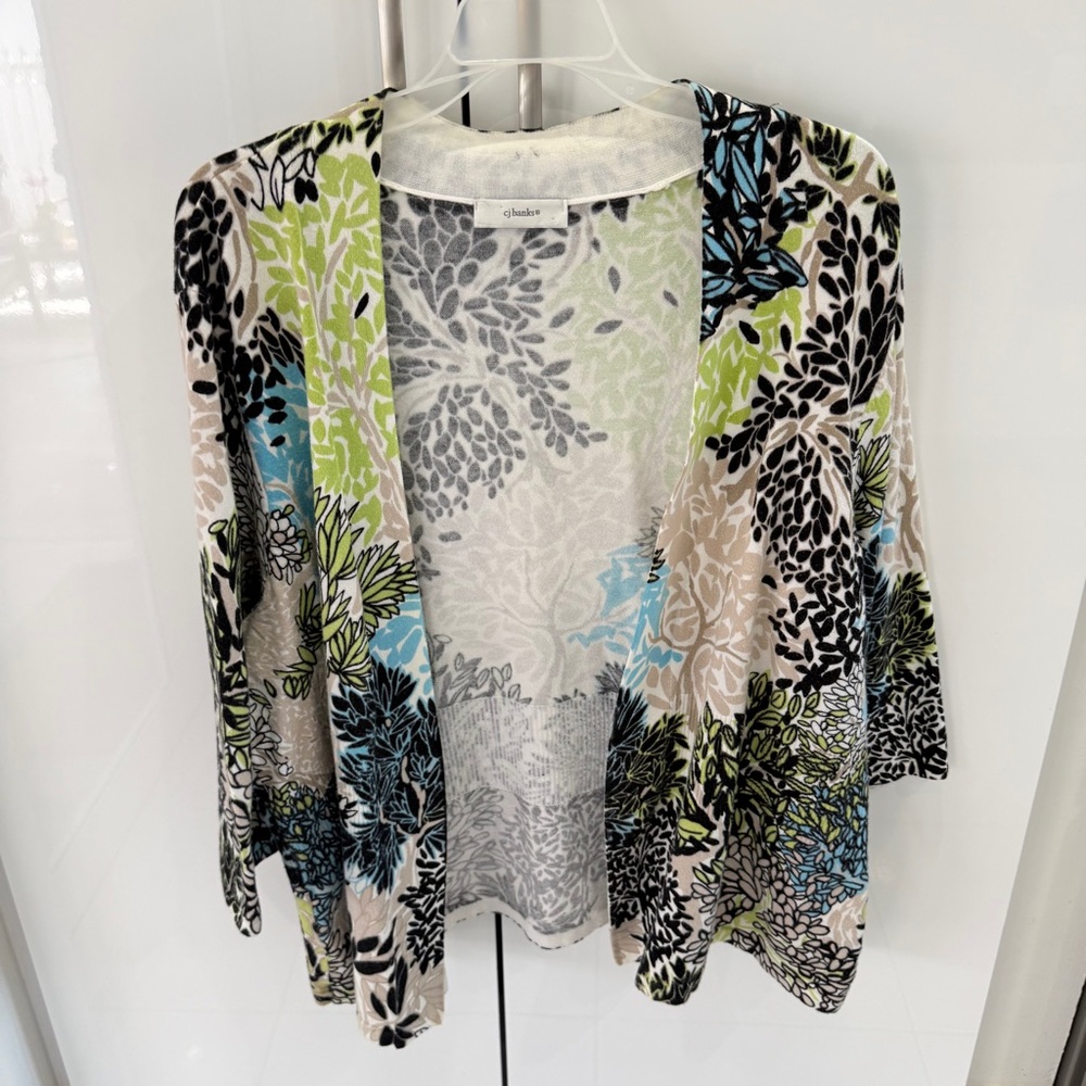 CJ Banks Vibrant Multicolor Cardigan